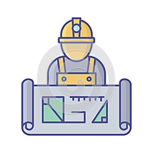 Architect Vector Icon which can easily modify or edit