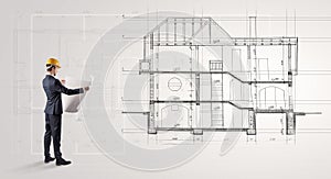 Architect looking to a house plan