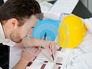 Architect working on his projects