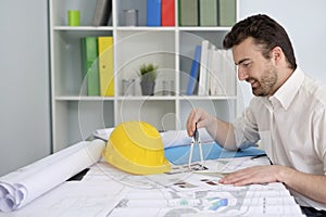 Architect working on his projects