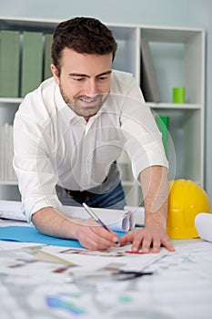 Architect working on his projects