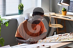 Architect working over new plan of construction