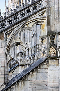 Architectonic details of Milan Cathedral photo