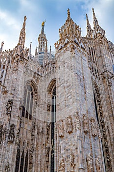 Architectonic details from the Milan Cathedral, Italy
