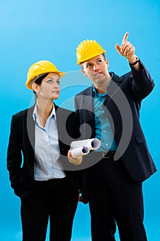 Architects in hardhat