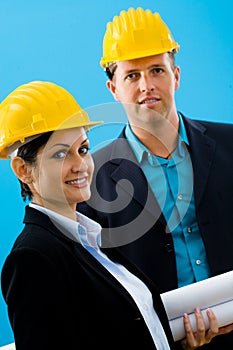 Architects in hardhat