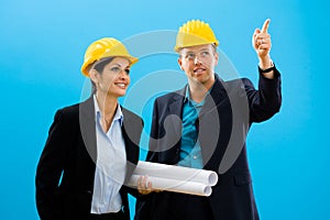 Architects in hardhat