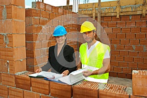 Architects working on site