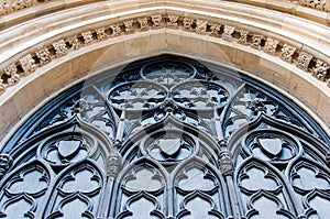 Architectual detail of York Minster in city of York