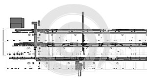 Architectural 2D BIM sectional ductwork Illustration