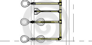 Architectural 2D section toilet BIM building Illustration design