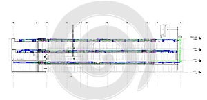 Architectural 2D sections ductwork BIM Illustration