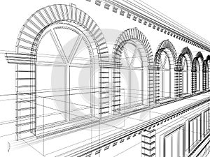 Architectural abstract sketch