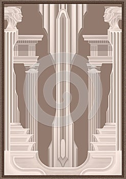 Architectural abstraction greek columns with entablature photo