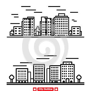 Architectural Anthology Transform Your Designs with our Extensive City Outline Vector Library