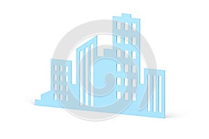 Architectural apartment metropolis real estate tower skyscrapers building exterior 3d icon vector