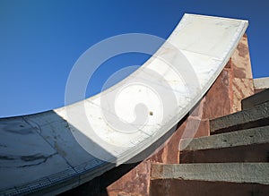 Architectural astronomical instruments in Jantar Mantar observatory completed in 1734, Jaipur, India