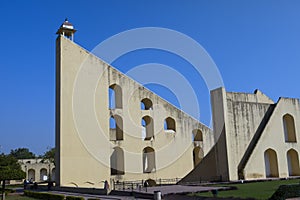 Architectural astronomical instruments in Jantar Mantar observatory completed in 1734, Jaipur, India