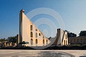 Architectural astronomical instruments in Jantar Mantar observatory completed in 1734, Jaipur, India