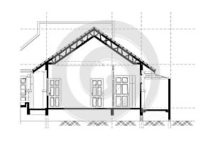 Architectural background, architectural section, construction drawing