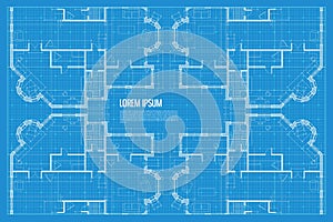 Architectural background. Blue print of building. Technical draw.