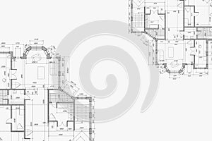 Architectural background. Blue print of building. Technical draw.