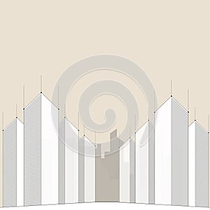 Architectural background. Tall buildings line art.