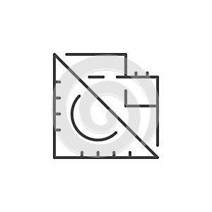 Architectural blueprint line outline icon