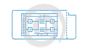 Architectural Blueprint Schematic, Design and Planning Icon, vector design Generative AI