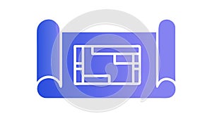 Architectural Blueprint Scroll. Planning, Design, and Construction Symbol, vector design Generative AI