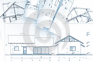 Architectural blueprints and house plan