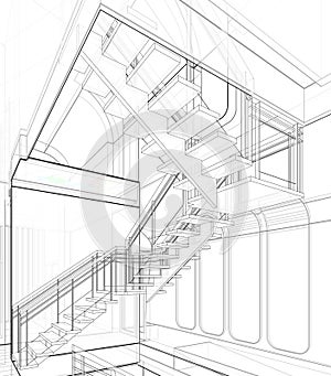 Architectural sketch drawing photo
