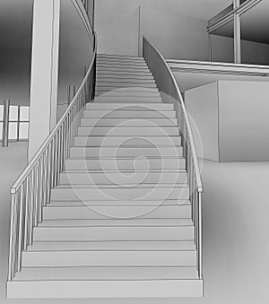 Architectural sketch stairs