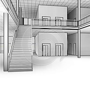 Architectural sketch stairs