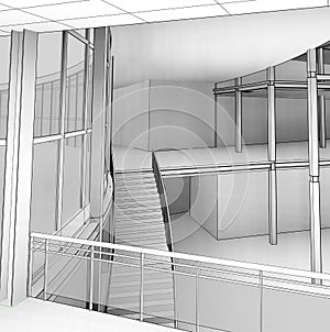 Architectural sketch stairs