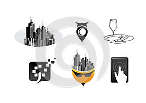 Architectural City scape symbols and logos