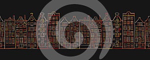 Architectural cityscape background. Seamless Pattern for your design