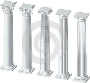 Architectural columns with capitals