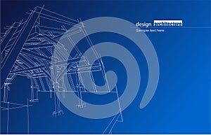 Architectural concept of roof construction side view