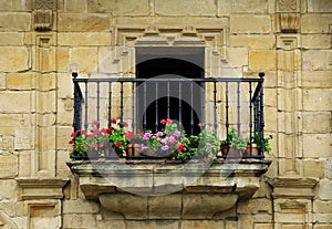 Architectural design in the historic town Santillana del Mar situated in Cantabria, Spain