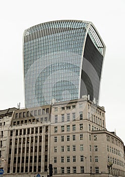 Architectural design of The modern 20 (Walkie-Talkie) and Different building