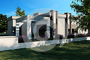 Architectural design of a modern house in a classic style