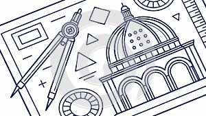 Architectural Design Tools & Blueprint: Engineering Concept, vector design Generative AI