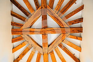Architectural detail of ancient ceiling beams