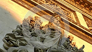 Architectural detail: Arc de Triomphe in Paris, France
