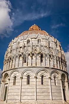 Architectural detail: the Baptistery of St John of Pisa, Tuscany, Italy