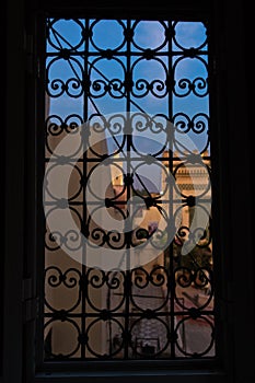 Architectural detail at blue hour, medina of Fez, Morrocco