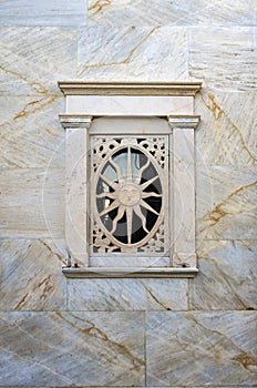 Architectural detail of a Catholic church in Ermoupolis, Syros island, Cyclades, Greece