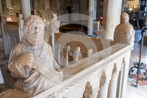 Architectural detail of the Chiesa di Santa Lucia, Treviso, Italy