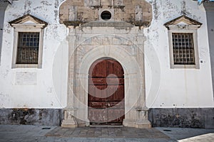 Architectural detail of the Church of Our Lady of Grace in Moncarapacho, Portugal